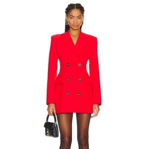 L'Academie Vibrant Red Blazer Dress